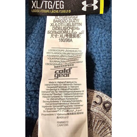 Under Armour GO DC SOUTH Fleece 1/4 Zip Pullover Cold Gear Blue MENS SZ XL - Picture 6 of 9